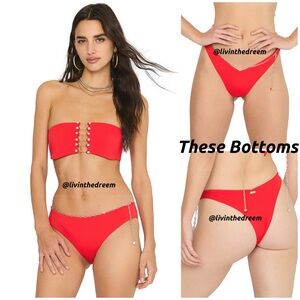 Noelani Bandeau Top XL Serena Skimpy Bottom XL  - Red $320